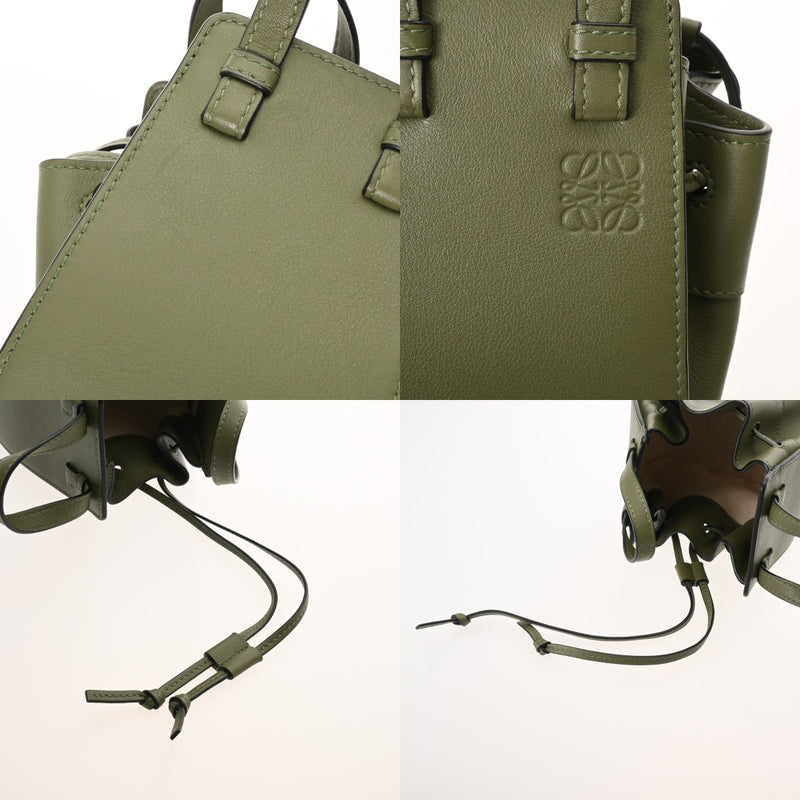 LOEWE ロエベ ハンモックミニ 2WAY グリーン A538V07X10 レディース レザー ショルダーバッグ Aランク 中古 銀蔵