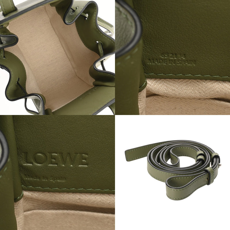 LOEWE ロエベ ハンモックミニ 2WAY グリーン A538V07X10 レディース レザー ショルダーバッグ Aランク 中古 銀蔵