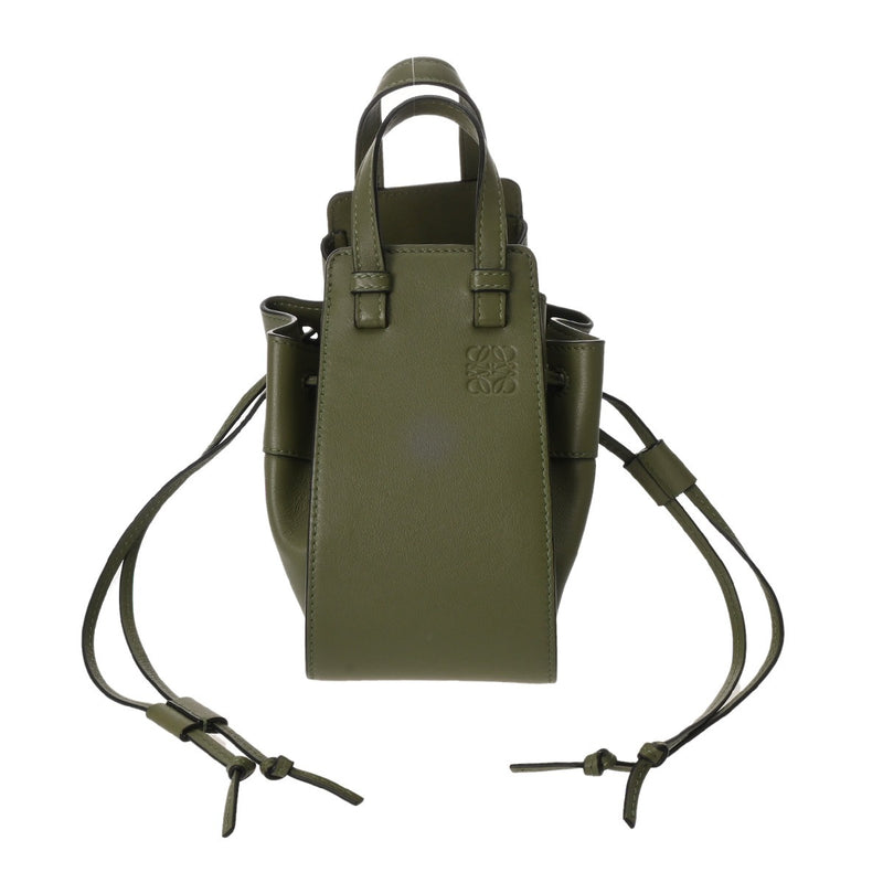 LOEWE ロエベ ハンモックミニ 2WAY グリーン A538V07X10 レディース レザー ショルダーバッグ Aランク 中古 銀蔵