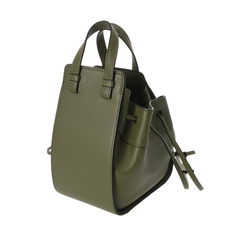 LOEWE ロエベ ハンモックミニ 2WAY グリーン A538V07X10 レディース レザー ショルダーバッグ Aランク 中古 銀蔵