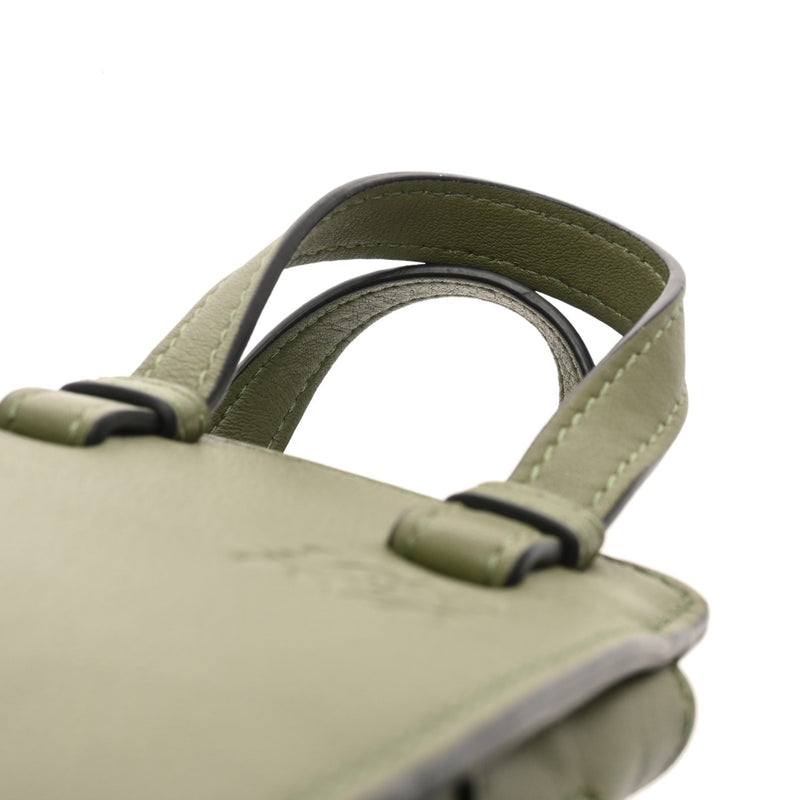 LOEWE ロエベ ハンモックミニ 2WAY グリーン A538V07X10 レディース レザー ショルダーバッグ Aランク 中古 銀蔵
