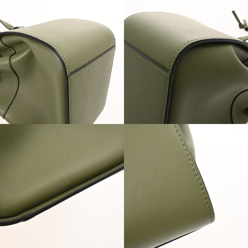 LOEWE ロエベ ハンモックミニ 2WAY グリーン A538V07X10 レディース レザー ショルダーバッグ Aランク 中古 銀蔵