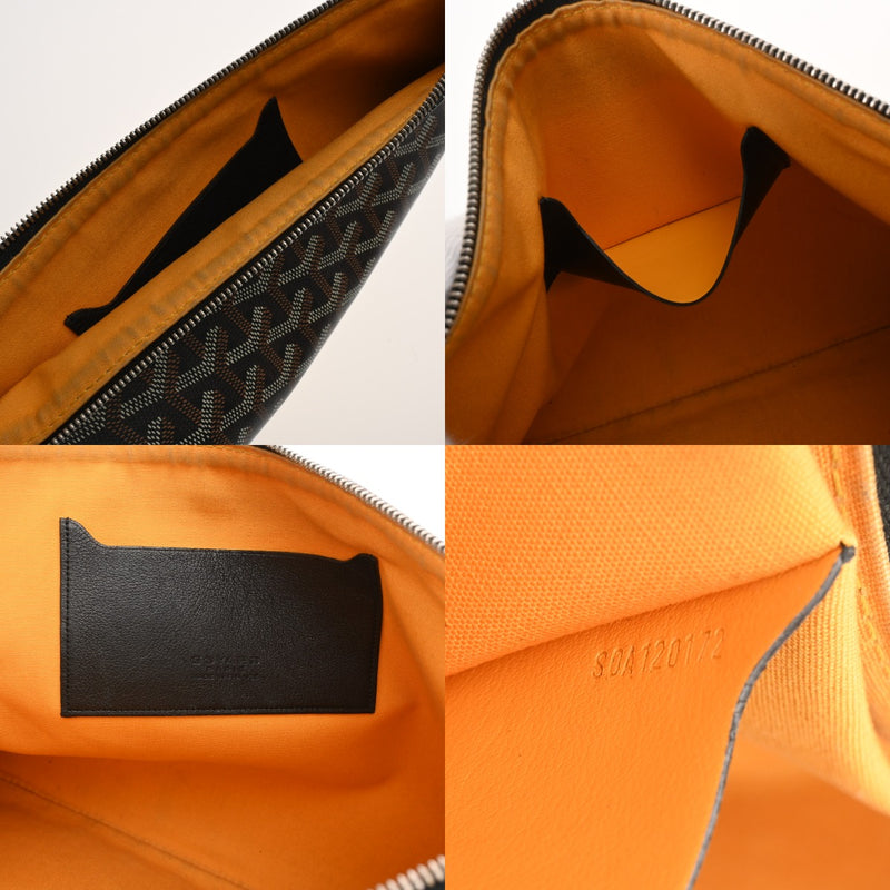 GOYARD ゴヤール セナ MM ブラック メンズ PVC レザー クラッチバッグ Bランク 中古 銀蔵