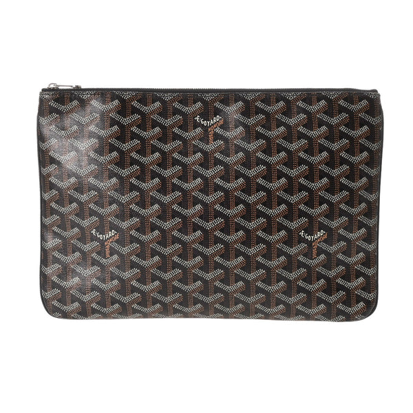 GOYARD ゴヤール セナ MM ブラック メンズ PVC レザー クラッチバッグ Bランク 中古 銀蔵
