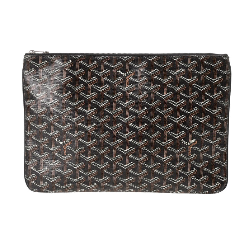 GOYARD ゴヤール セナ MM ブラック メンズ PVC レザー クラッチバッグ Bランク 中古 銀蔵