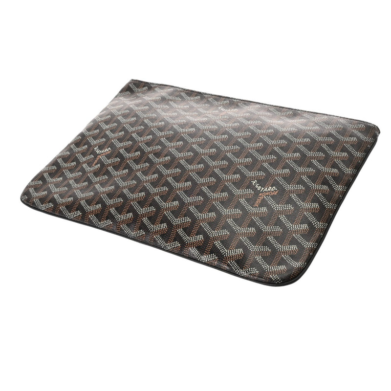 GOYARD ゴヤール セナ MM ブラック メンズ PVC レザー クラッチバッグ Bランク 中古 銀蔵