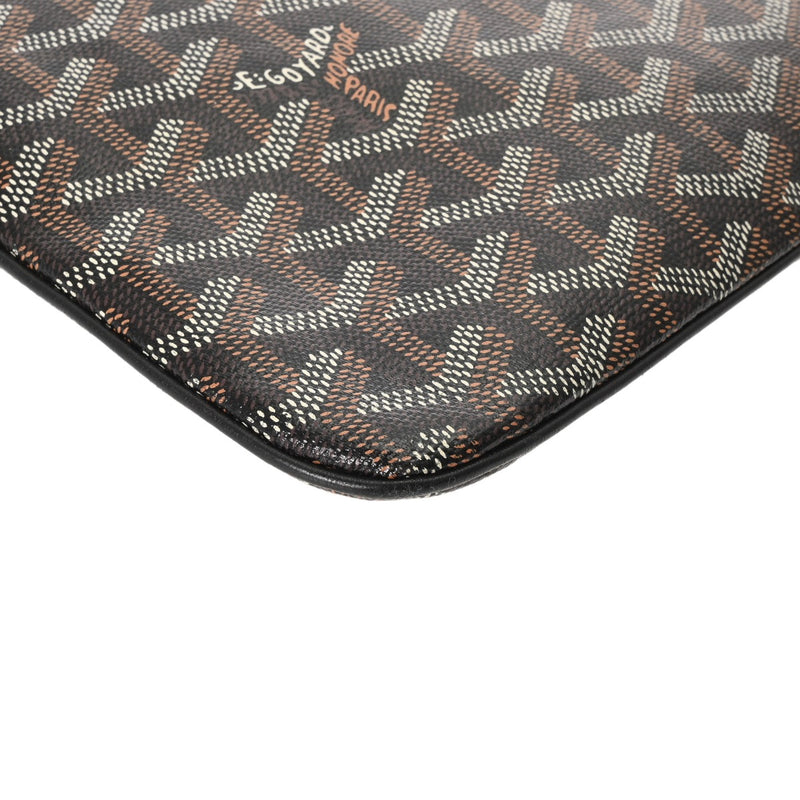 GOYARD ゴヤール セナ MM ブラック メンズ PVC レザー クラッチバッグ Bランク 中古 銀蔵