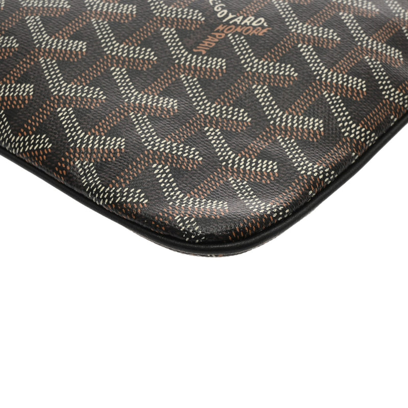 GOYARD ゴヤール セナ MM ブラック メンズ PVC レザー クラッチバッグ Bランク 中古 銀蔵