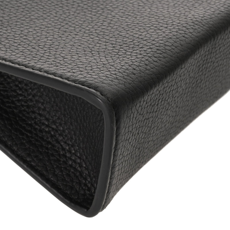 GUCCI グッチ ロゴスモールポーチ ブラック 771155 メンズ レザー クラッチバッグ ABランク 中古 銀蔵