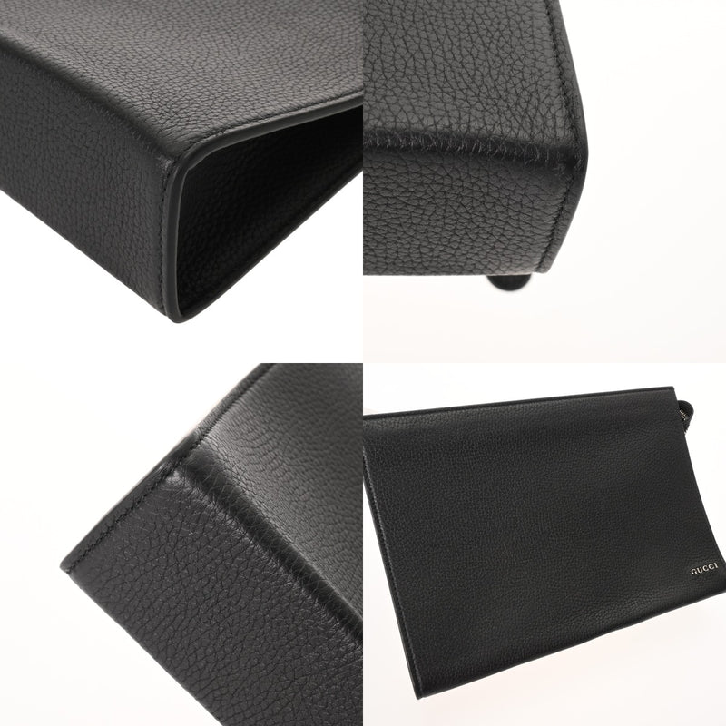 GUCCI グッチ ロゴスモールポーチ ブラック 771155 メンズ レザー クラッチバッグ ABランク 中古 銀蔵