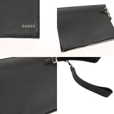 GUCCI グッチ ロゴスモールポーチ ブラック 771155 メンズ レザー クラッチバッグ ABランク 中古 銀蔵