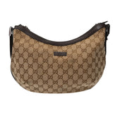 GUCCI グッチ ベージュ 181092 ユニセックス レザー GGキャンバス ショルダーバッグ ABランク 中古 銀蔵