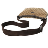 GUCCI グッチ ベージュ 181092 ユニセックス レザー GGキャンバス ショルダーバッグ ABランク 中古 銀蔵