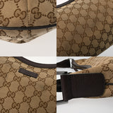 GUCCI グッチ ベージュ 181092 ユニセックス レザー GGキャンバス ショルダーバッグ ABランク 中古 銀蔵