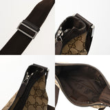 GUCCI グッチ ベージュ 181092 ユニセックス レザー GGキャンバス ショルダーバッグ ABランク 中古 銀蔵