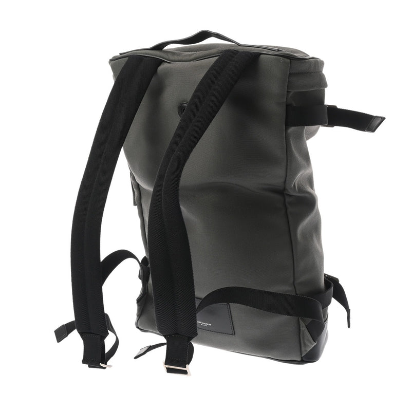 SAINT LAURENT サンローラン リビングトン レーズバックパック カーキ/ブラック 481005 メンズ ナイロン リュック・デイパック ABランク 中古 銀蔵