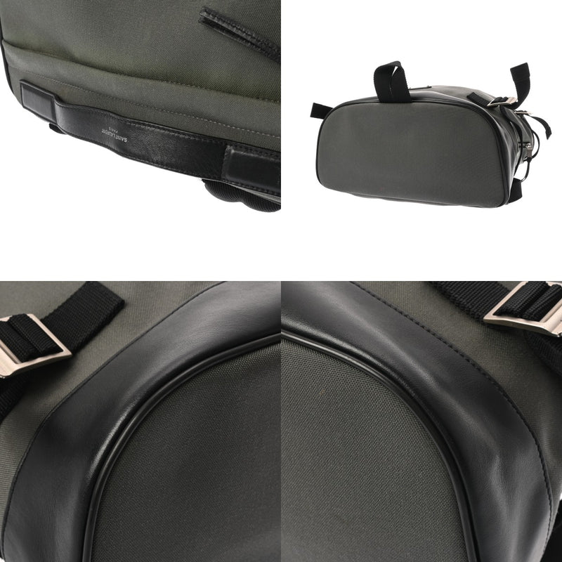 SAINT LAURENT サンローラン リビングトン レーズバックパック カーキ/ブラック 481005 メンズ ナイロン リュック・デイパック ABランク 中古 銀蔵