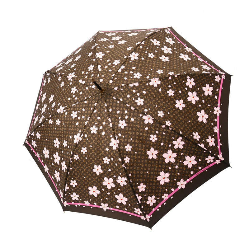 LOUIS VUITTON ルイヴィトン モノグラムチェリーブロッサム アンブレラ ブラウン レディース ポリエステル 100% その他小物 ABランク 中古 銀蔵