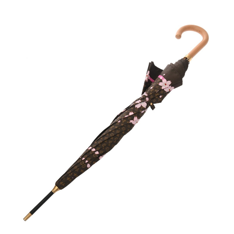 LOUIS VUITTON ルイヴィトン モノグラムチェリーブロッサム アンブレラ ブラウン レディース ポリエステル 100% その他小物 ABランク 中古 銀蔵