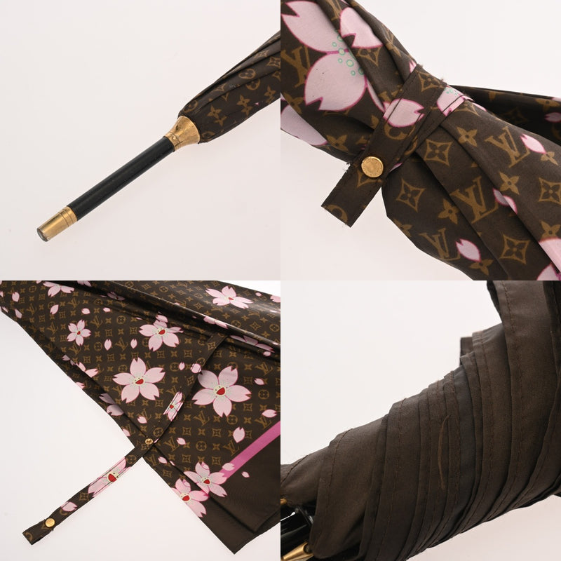 LOUIS VUITTON ルイヴィトン モノグラムチェリーブロッサム アンブレラ ブラウン レディース ポリエステル 100% その他小物 ABランク 中古 銀蔵