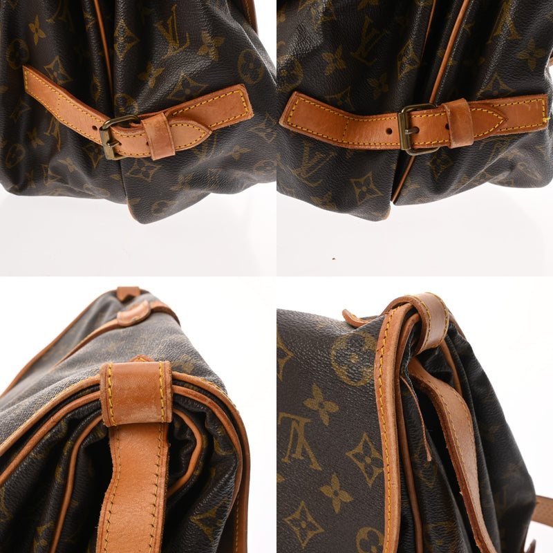 LOUIS VUITTON ルイヴィトン モノグラム ソミュール 35 ブラウン M42254 レディース モノグラムキャンバス ショルダーバッグ Bランク 中古 銀蔵