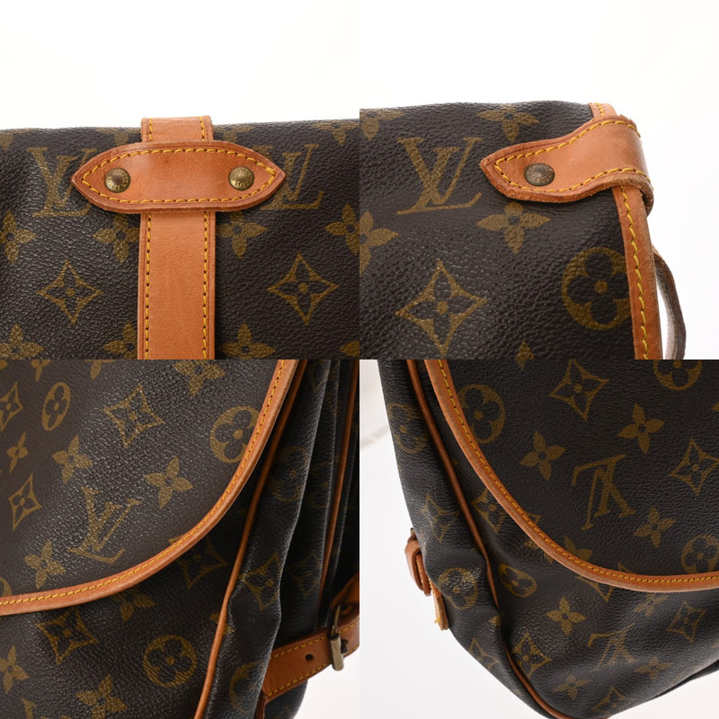 LOUIS VUITTON ルイヴィトン モノグラム ソミュール 35 ブラウン M42254 レディース モノグラムキャンバス ショルダーバッグ Bランク 中古 銀蔵