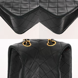 CHANEL シャネル マトラッセ チェーンショルダー 23cm ブラック レディース ラムスキン ショルダーバッグ Bランク 中古 銀蔵