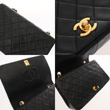 CHANEL シャネル マトラッセ チェーンショルダー 23cm ブラック レディース ラムスキン ショルダーバッグ Bランク 中古 銀蔵