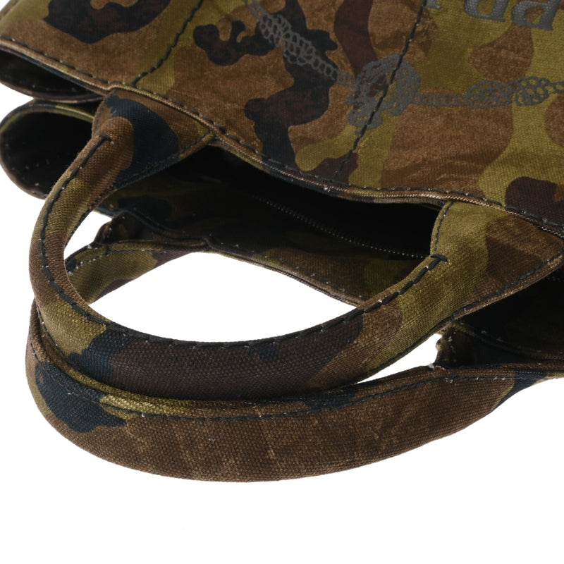 PRADA プラダ カナパ トート 2WAY カモフラージュ B2642B レディース キャンバス ハンドバッグ ABランク 中古 銀蔵