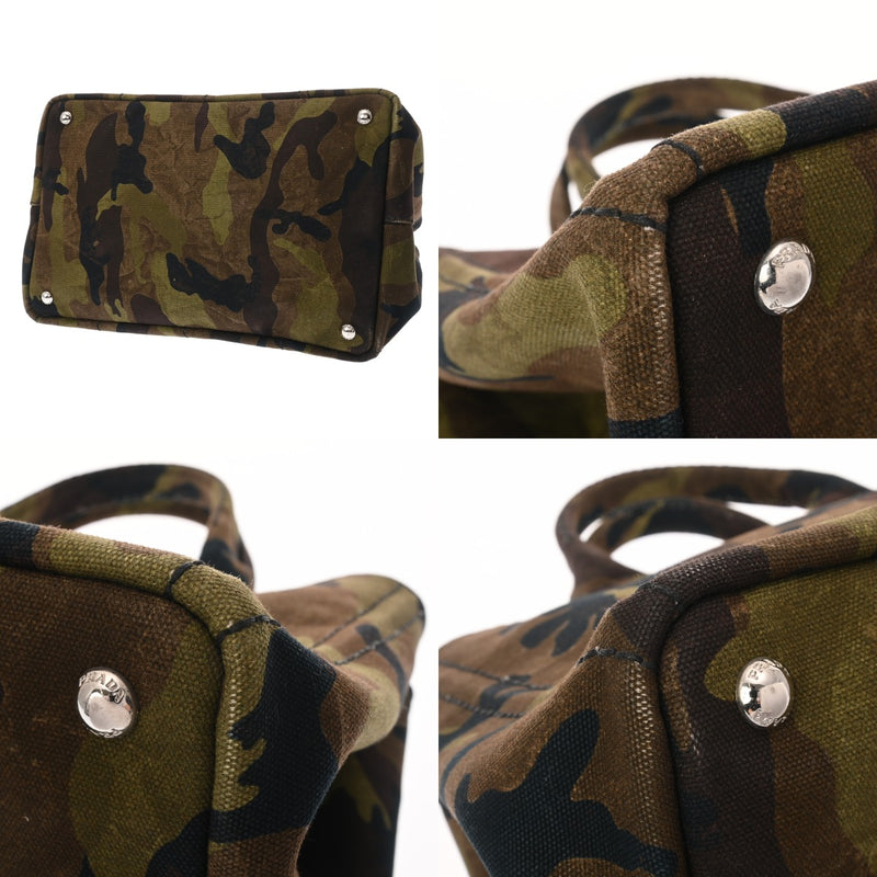 PRADA プラダ カナパ トート 2WAY カモフラージュ B2642B レディース キャンバス ハンドバッグ ABランク 中古 銀蔵