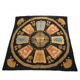 HERMES エルメス カレ90 POSTE ET CAVALERIE ブラック/マルチ レディース シルク100％ スカーフ ABランク 中古 銀蔵