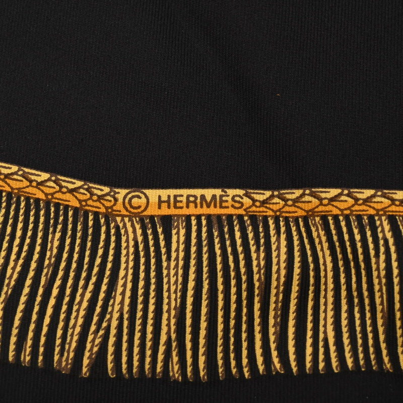 HERMES エルメス カレ90 POSTE ET CAVALERIE ブラック/マルチ レディース シルク100％ スカーフ ABランク 中古 銀蔵