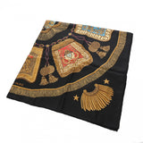 HERMES エルメス カレ90 POSTE ET CAVALERIE ブラック/マルチ レディース シルク100％ スカーフ ABランク 中古 銀蔵