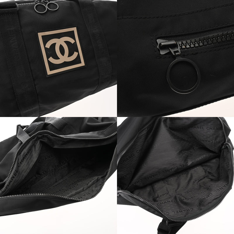 CHANEL シャネル スポーツライン ココマーク ブラック ユニセックス ナイロン ボストンバッグ ABランク 中古 銀蔵