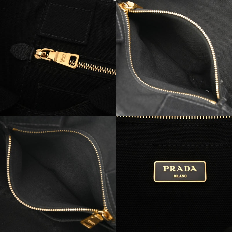 PRADA プラダ カナパトート ブラック レディース キャンバス トートバッグ ABランク 中古 銀蔵