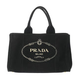 PRADA プラダ カナパトート ブラック レディース キャンバス トートバッグ ABランク 中古 銀蔵