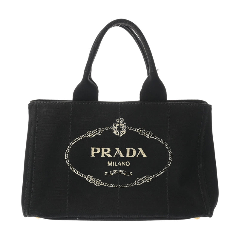 PRADA プラダ カナパトート ブラック レディース キャンバス トートバッグ ABランク 中古 銀蔵