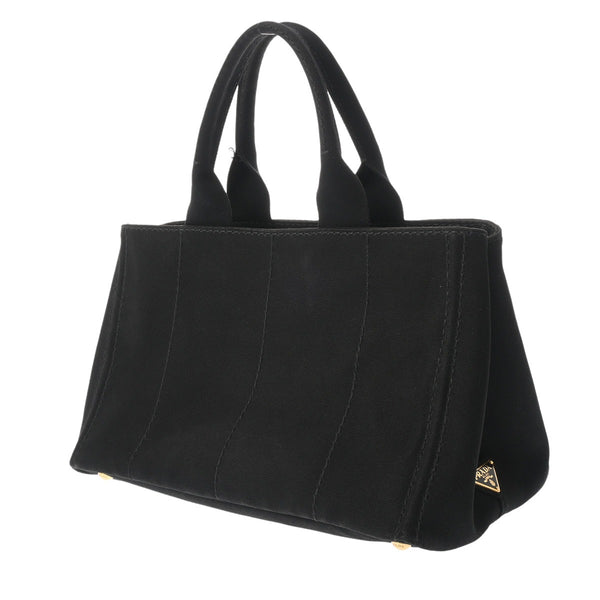 PRADA プラダ カナパトート ブラック レディース キャンバス トートバッグ ABランク 中古 銀蔵