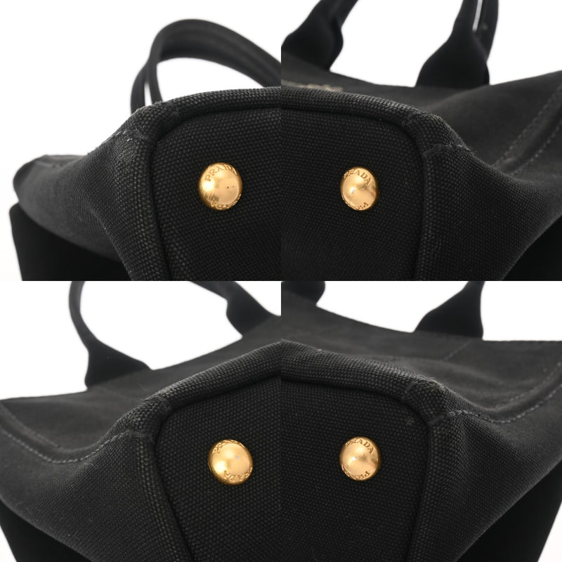 PRADA プラダ カナパトート ブラック レディース キャンバス トートバッグ ABランク 中古 銀蔵