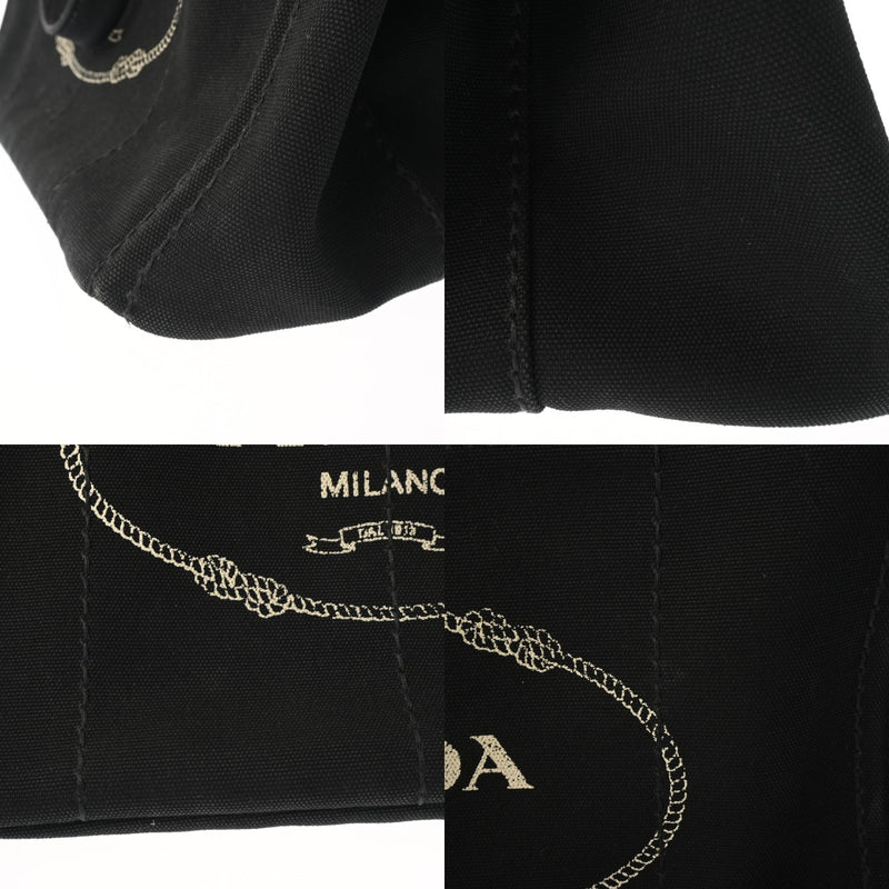 PRADA プラダ カナパトート ブラック レディース キャンバス トートバッグ ABランク 中古 銀蔵