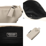 PRADA プラダ トライアングル ホワイト 1BH190 レディース レザー ショルダーバッグ Bランク 中古 銀蔵