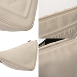 PRADA プラダ トライアングル ホワイト 1BH190 レディース レザー ショルダーバッグ Bランク 中古 銀蔵
