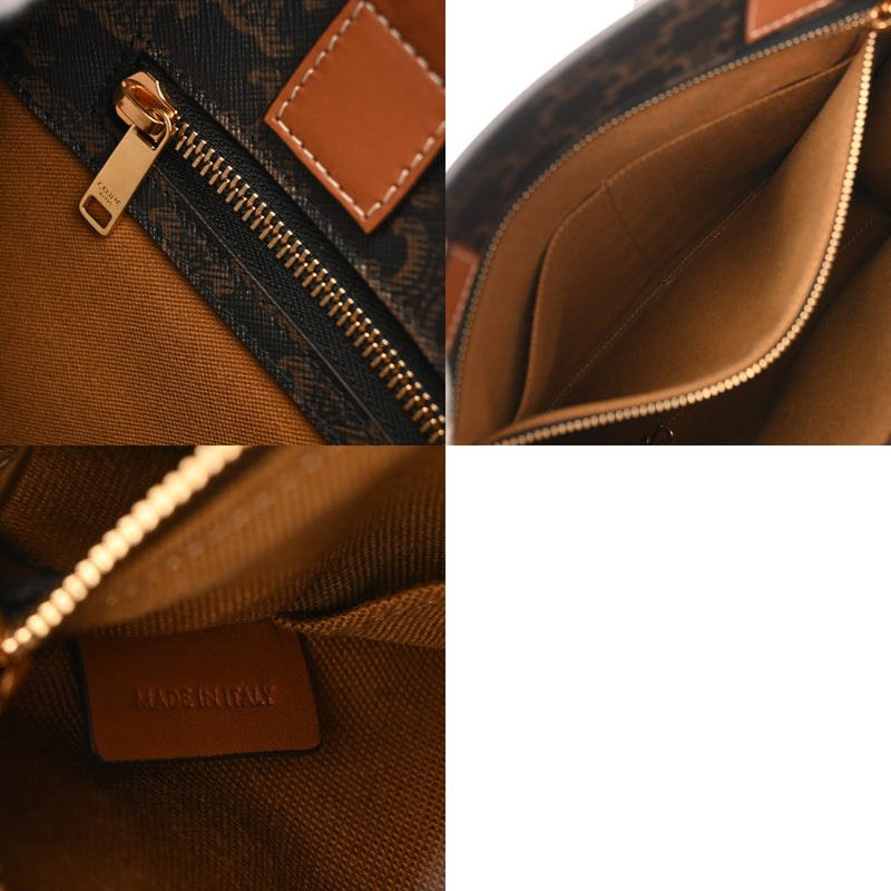 CELINE セリーヌ トリオンフ スモールバーティカルカバ ブラウン 191542BZK.04LU レディース PVC カーフ 2WAYバッグ Aランク 中古 銀蔵