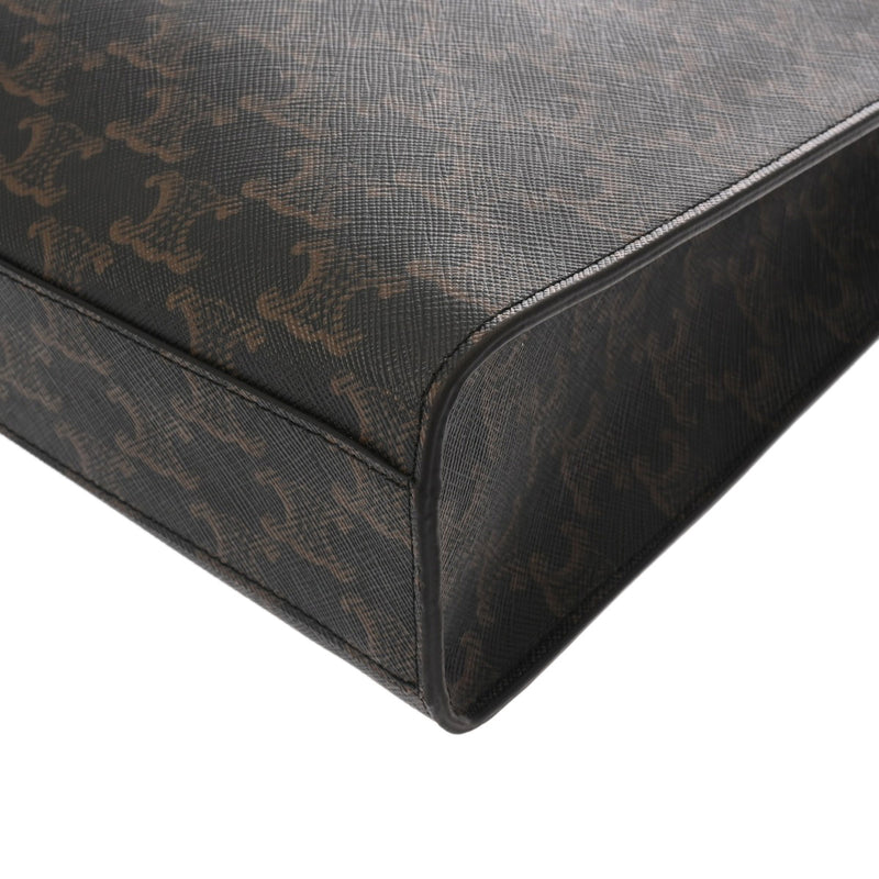 CELINE セリーヌ トリオンフ スモールバーティカルカバ ブラウン 191542BZK.04LU レディース PVC カーフ 2WAYバッグ Aランク 中古 銀蔵