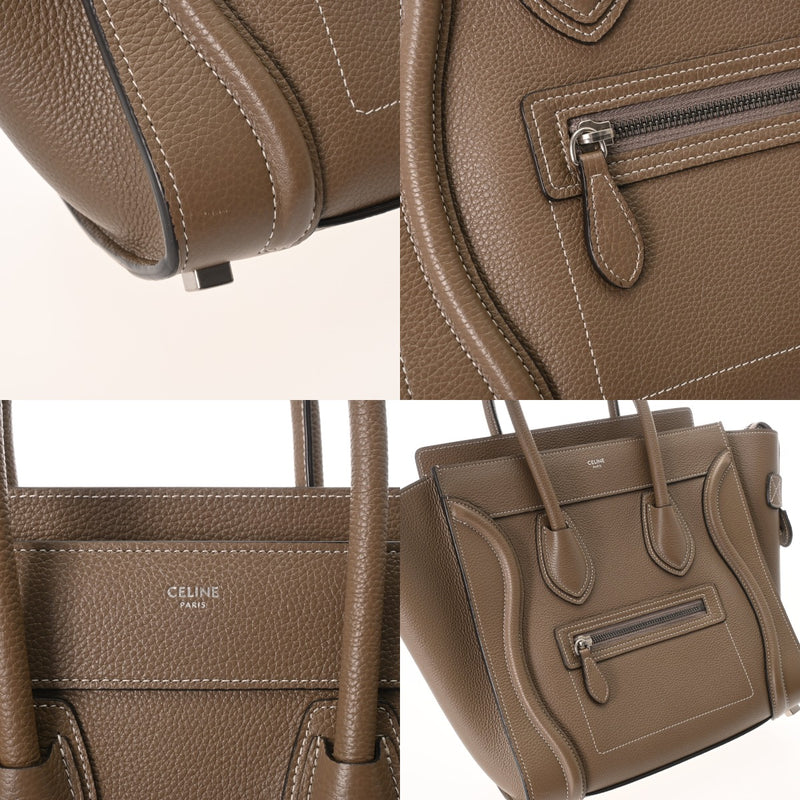 CELINE セリーヌ ラゲージ マイクロショッパー スリ 189793DRU_09SO レディース ドラムドカーフスキン ハンドバッグ Aランク 中古 銀蔵