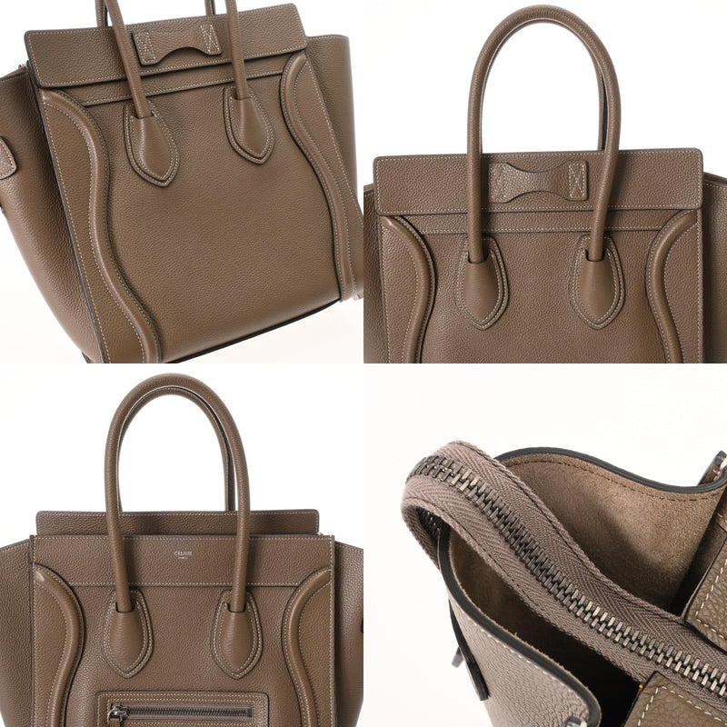 CELINE セリーヌ ラゲージ マイクロショッパー スリ 189793DRU_09SO レディース ドラムドカーフスキン ハンドバッグ Aランク 中古 銀蔵