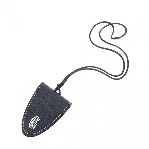 GOYARD ゴヤール ユニバーサル バッグクリップ ネイビー ユニセックス レザー ブランド小物 Aランク 中古 銀蔵