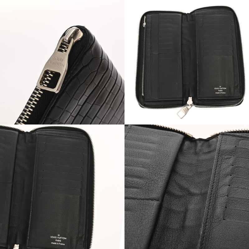 LOUIS VUITTON ルイヴィトン ジッピーウォレット ヴェルティカル ノワール N91548 メンズ クロコダイル 長財布 Bランク 中古 銀蔵