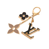 LOUIS VUITTON ルイヴィトン モノグラム バッグチャーム フルール ドゥ ブラック/ゴールド M67119 レディース メタル キーホルダー ABランク 中古 銀蔵