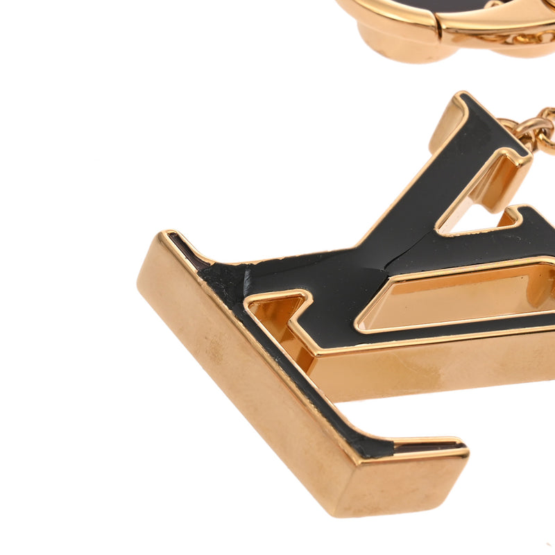 LOUIS VUITTON ルイヴィトン モノグラム バッグチャーム フルール ドゥ ブラック/ゴールド M67119 レディース メタル キーホルダー ABランク 中古 銀蔵